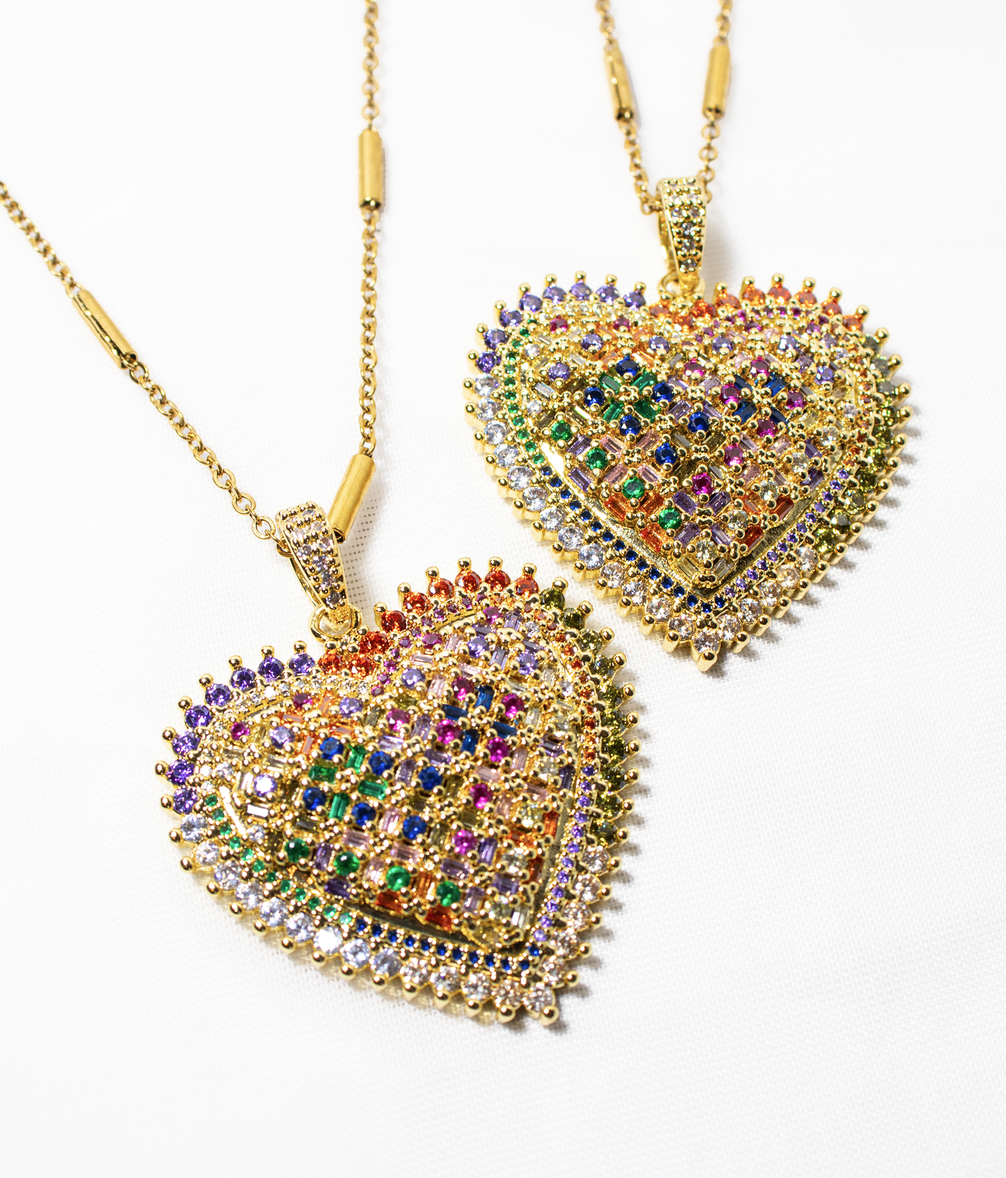 Rainbow CZ Statement Necklace