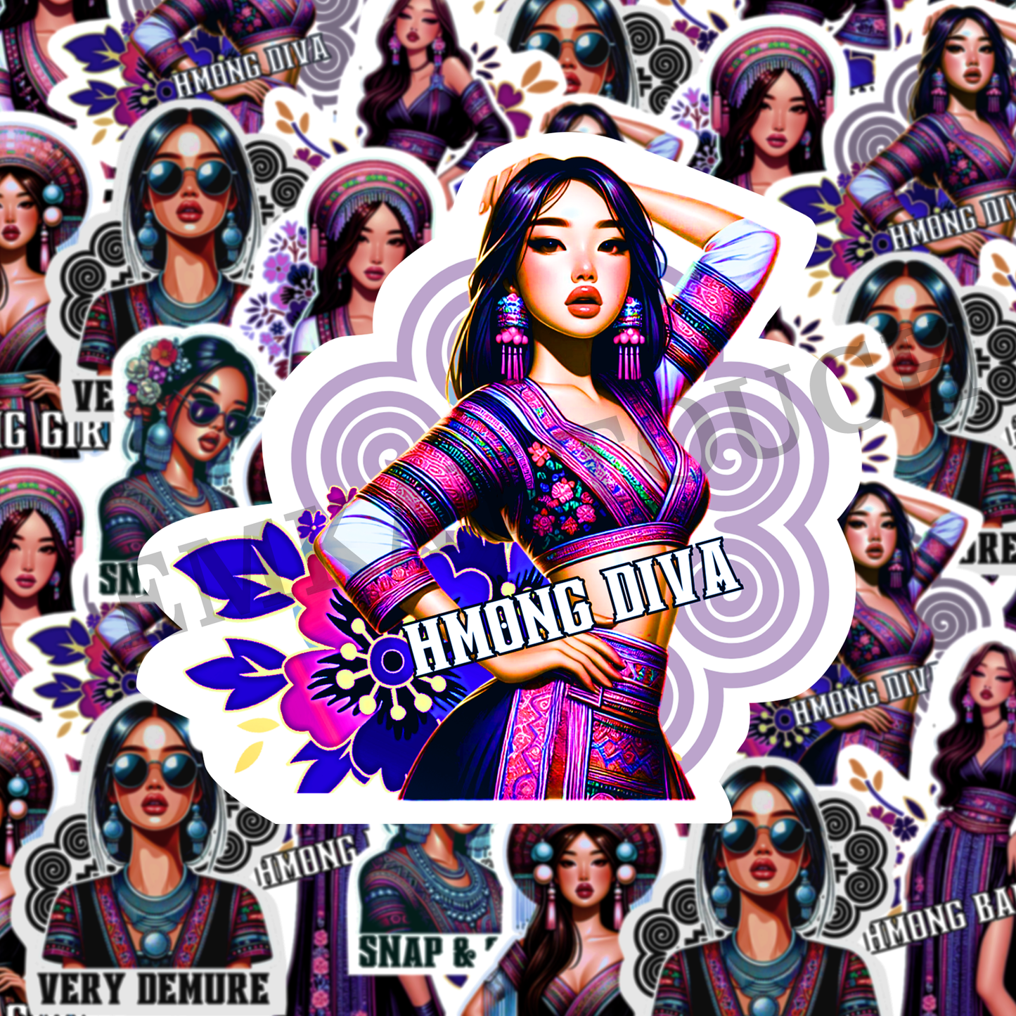 Hmong Baddies Die Cut Stickers