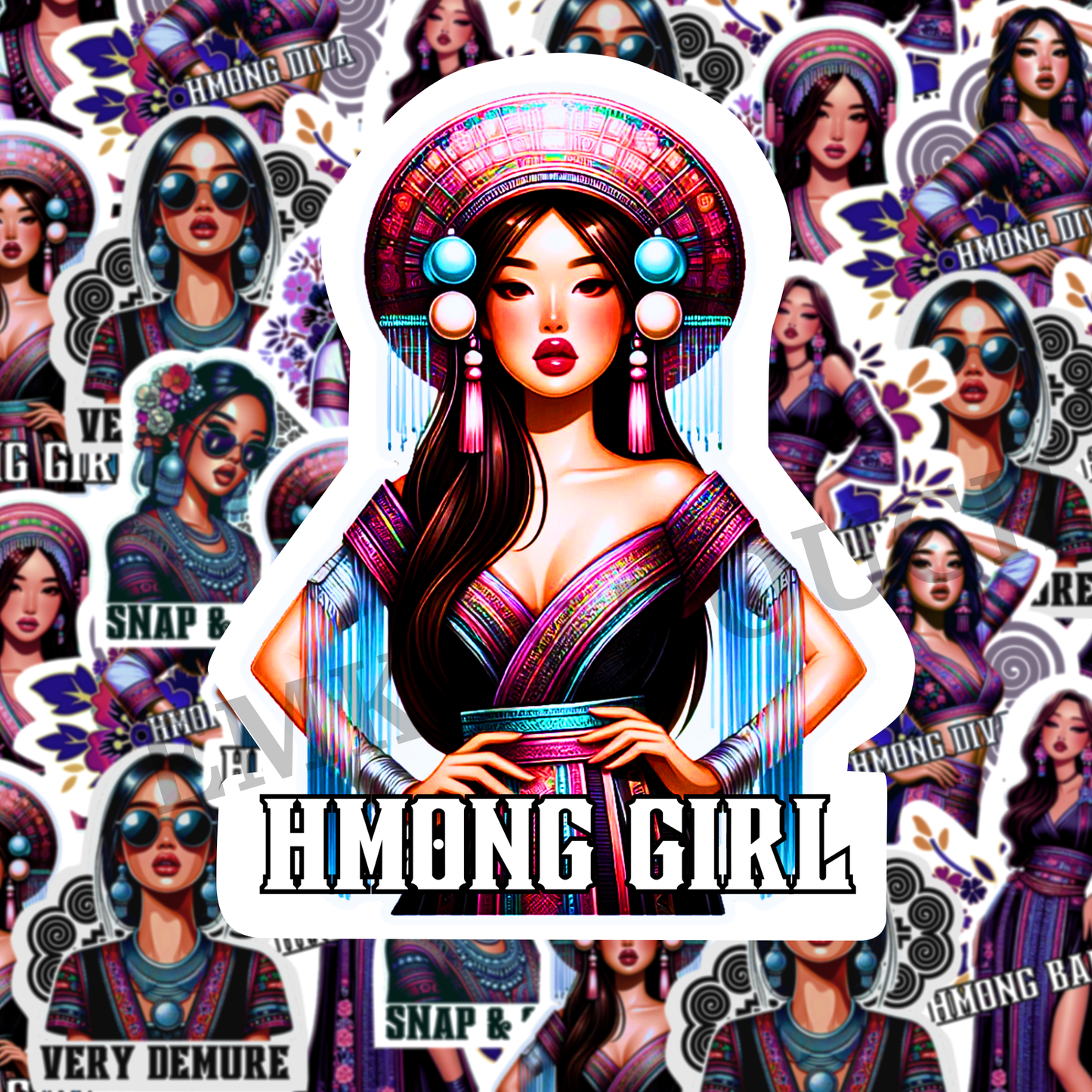 Hmong Baddies Die Cut Stickers