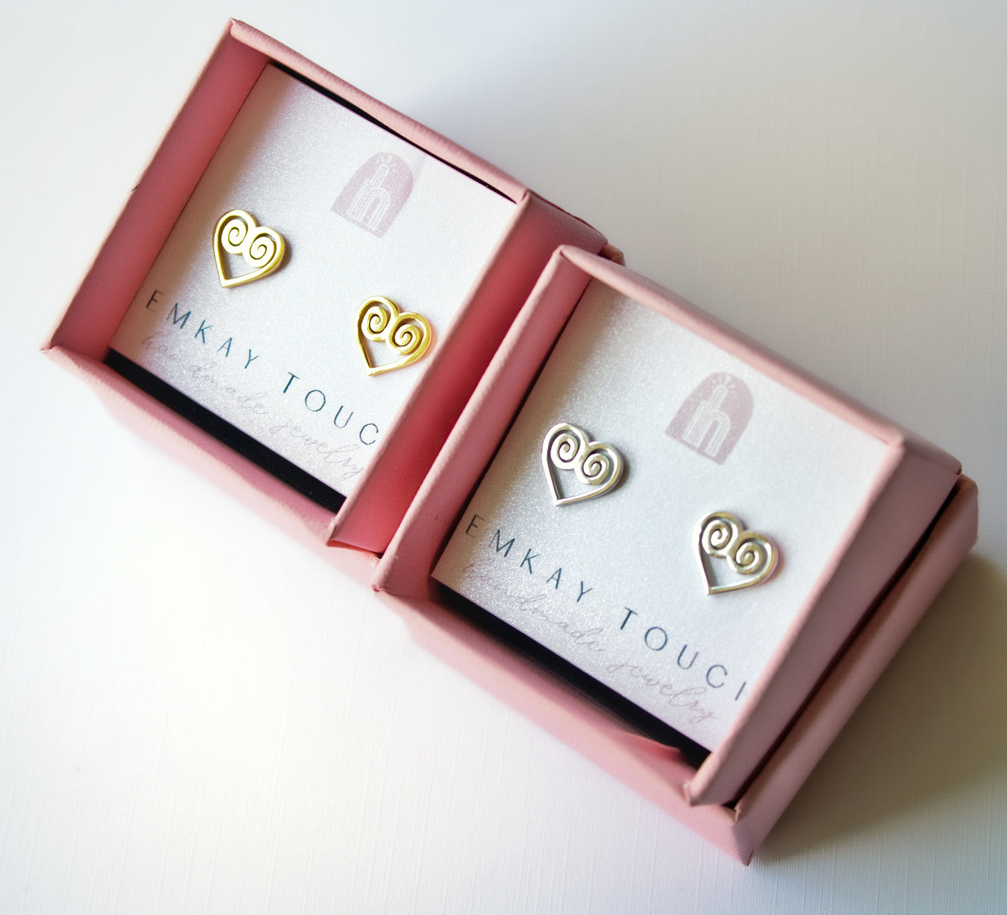 Mini Swirl Heart Studs (S925)