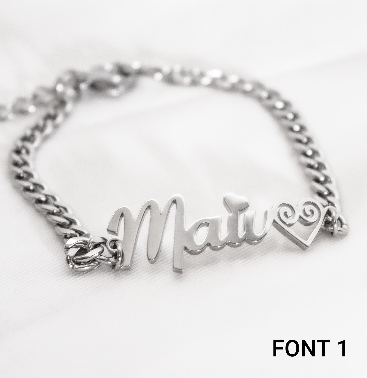 Personalized Name & Swirl Heart Bracelet (PRE-ORDER)